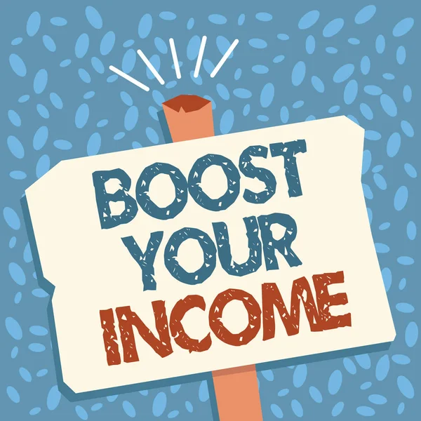Scrivere una nota che mostra Boost Your Income. Business photo showcase Aumentare il vostro denaro Investimento Freelancing Trading — Foto Stock