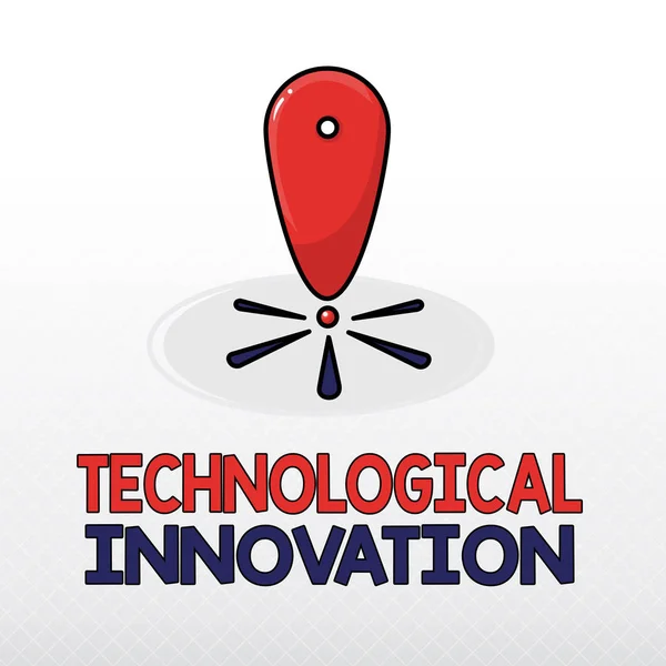Textový text Technologické inovace. Obchodní koncepce pro nový vynález z technických znalostí výrobku — Stock fotografie