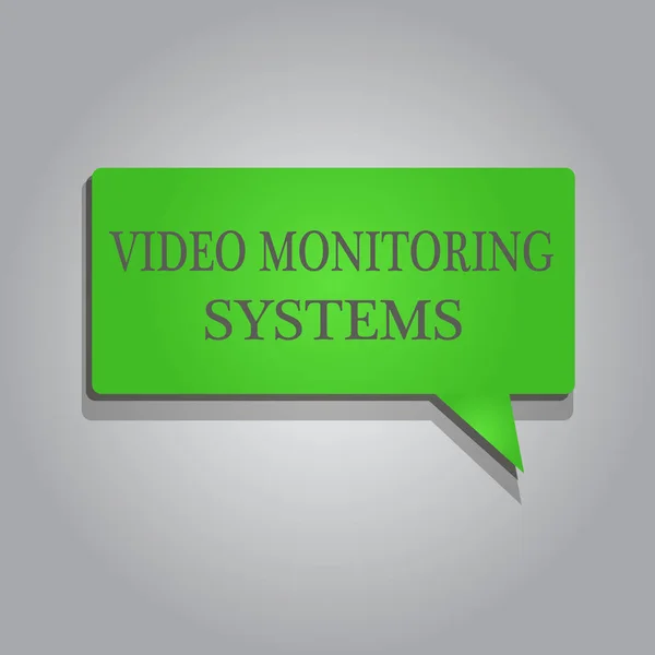 Writing Note Showing Video Monitoring Systems Business Photo Showcasing Surveillance — Stock Photo, Image