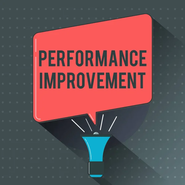 Text sign showing Performance Improvement. Conceptual photo Measure and Modify the Output to increase efficiency
