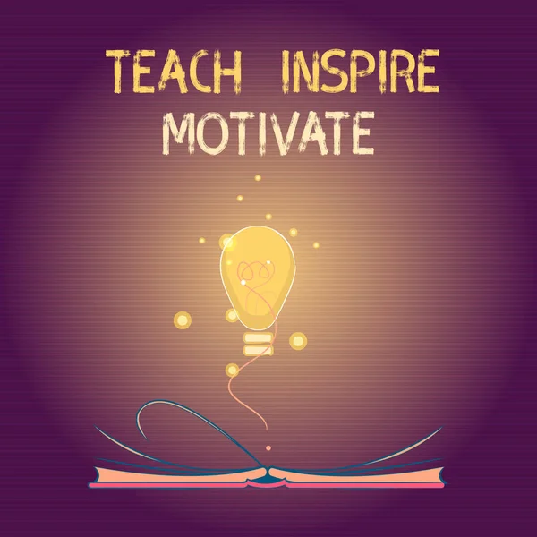 Escritura a mano conceptual que muestra Teach Inspire Motivate. Texto de la foto de negocios Spark the Imagination to Feel the need to Learn — Foto de Stock