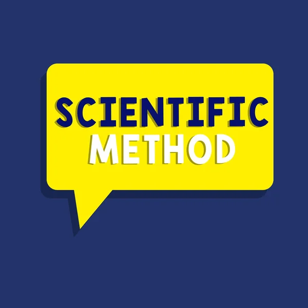 Znak tekstowy pokazujący metodę naukową. Conceptual photo Principles Procedury logicznego polowania na wiedzę — Zdjęcie stockowe