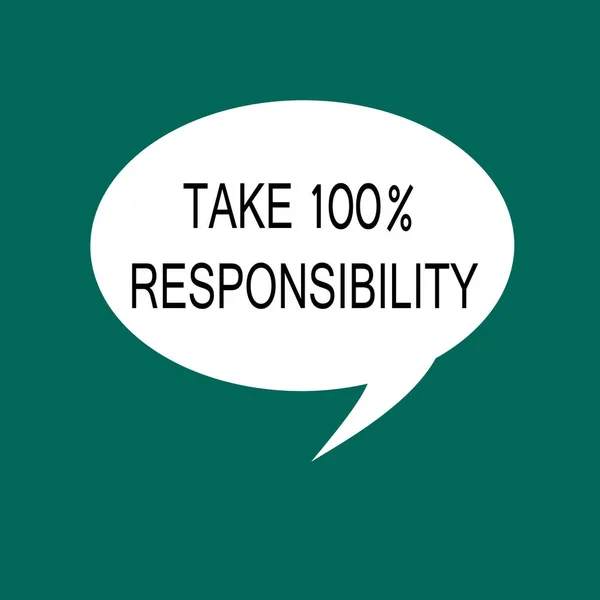 Концептуальный почерк показывает Take 100 Responsibility. Демонстрация деловых фотографий будет полностью ответственна за ваши действия и мысли — стоковое фото