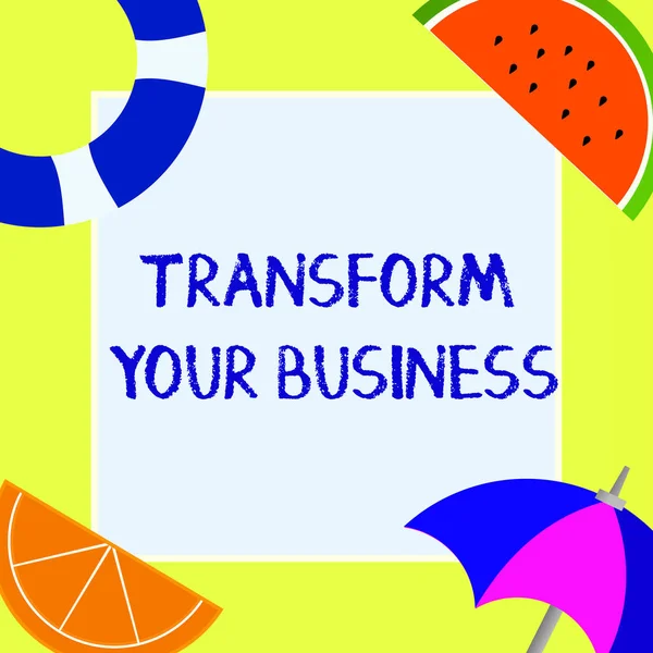 Uwaga: pisanie Wyświetlono Transform Your Business. Biznesowe zdjęcie prezentujący Modyfikuj energii na innowacji i zrównoważonego wzrostu — Zdjęcie stockowe