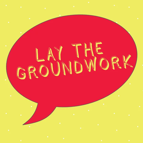 Word writing text Lay The Groundwork. Business concept for Preparing the Basics or Foundation for something