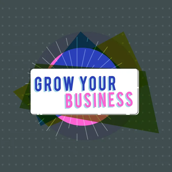 Szöveg jel mutatja az Ön üzleti növekedését. Fogalmi fénykép elérni a magasabb profit nyújt jobb vissza a beruházás — Stock Fotó