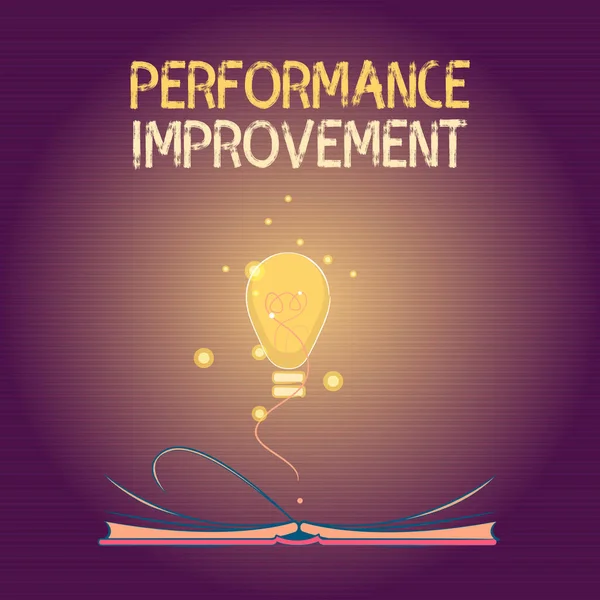Conceptuele handschrift toont Performance Improvement. Business fototekst Meet en wijzig de output om de efficiëntie te verhogen — Stockfoto