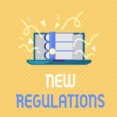 Kelime yazma metni Yeni Yönetmelikler. Genellikle kurallar tarafından kullanılan faaliyetleri denetleyen düzenleme konsepti.