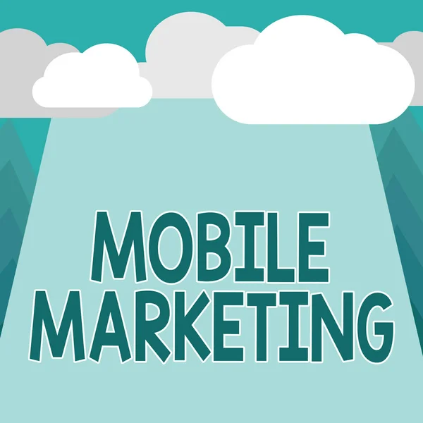 Conceptual hand writing showing Mobile Marketing. Business photo showcasing technique focused reaching audience on their smart device — Stock Photo, Image