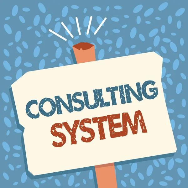Writing note showing Consulting System. Business photo showcasing Helping firms improve process adequacy and functionality