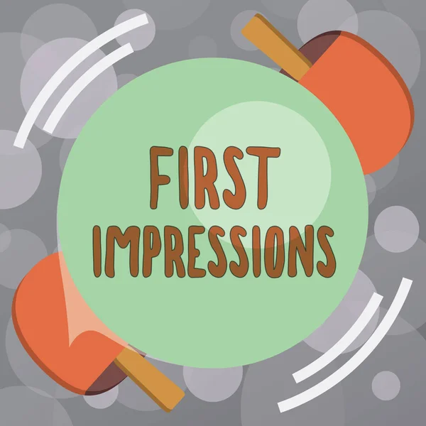 Text sign showing First Impressions. Conceptual photo What a person thinks of you when they first meet you