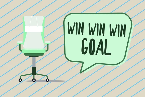 Escritura a mano de texto Win Win Win Goal. Concepto significado Enfoque que tiene como objetivo satisfacer a todas las partes involucradas — Foto de Stock