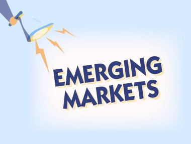 Gelişmekte olan piyasaları gösteren kavramsal el yazısı. Gelişmiş mağazaların bazı özelliklerine sahip iş fotoğrafı ülkesi