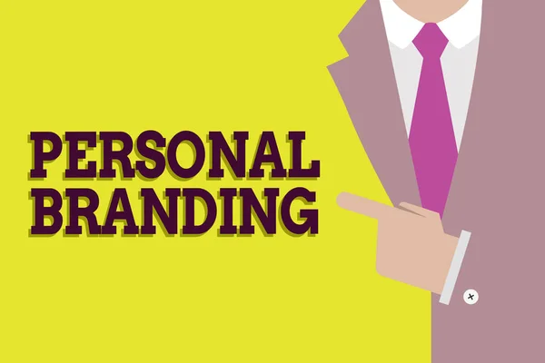 Handskrift text Personal Branding. Begreppet mening marknadsföring själva och deras karriärer som varumärken — Stockfoto