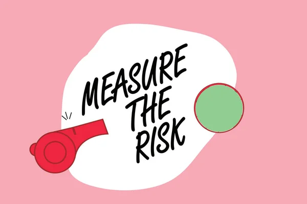 Texto de escritura de palabras Medir el riesgo. Concepto de negocio para determinar el grado de peligro basado en factores de impacto — Foto de Stock