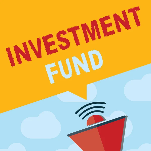 Text sign showing Investment Fund. Conceptual photo A supply of capital belonging to numerous investors