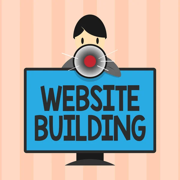 Text sign showing Website Building. Conceptual photo tools that typically allow the construction of pages — Stock Photo, Image