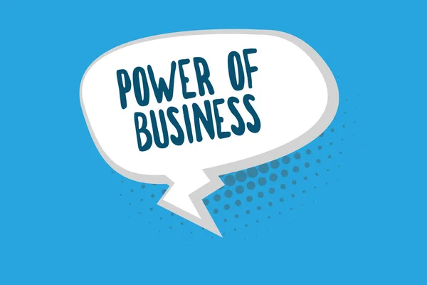 Word writing text Power Of Business. Business concept for The ability to influence peers for attaining the goals — Stock Photo, Image