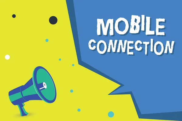 Написание текста Mobile Connection. Бизнес-концепция для безопасного универсального логина с помощью мобильного телефона — стоковое фото
