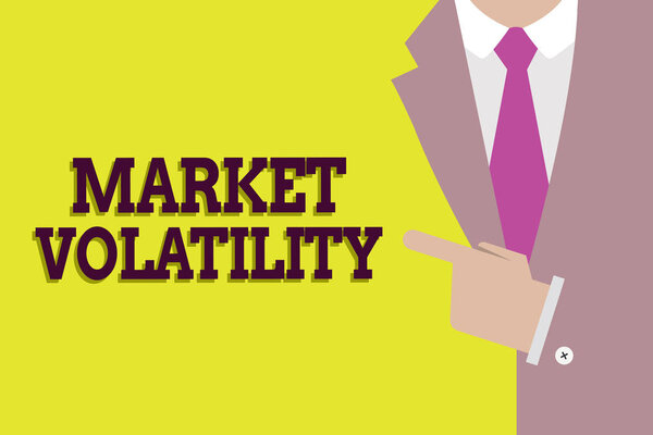 Почерк текста Market Volatility. Концепция, означающая, что базовые цены на ценные бумаги колеблются

