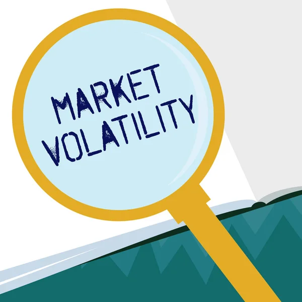 Fogalmi kézi írás, amely bemutatja a piaci volatilitás. Üzleti fénykép bemutató alkalmazott értékpapírok ára ingadozik stabilitására állapot — Stock Fotó