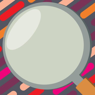 Posterler kupon promosyon malzemesi yakın kadar atış, Büyüteç Camı ışık yansıması Büyüteç aracıyla düz tasarım iş vektör illüstrasyon kavramı boş şablon kopya alanı izole