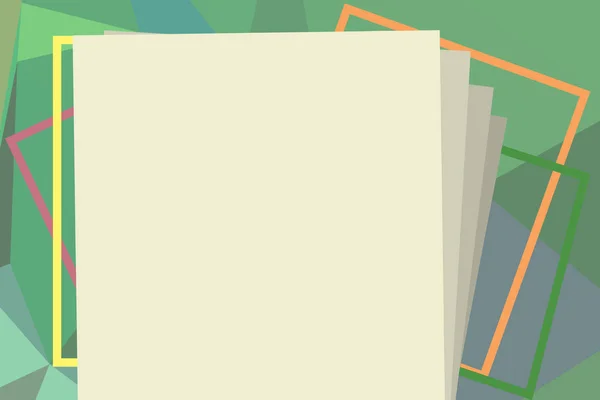 Плаский дизайн бізнесу Вектор Ілюстрація концепція Порожній шаблон копіювання тексту простору для веб-сайту оголошення шпигунства ізольовані 3d ізометричний Неочікувано пілінг Укладання порожнього квадратного кольору Паперові листи — стоковий вектор