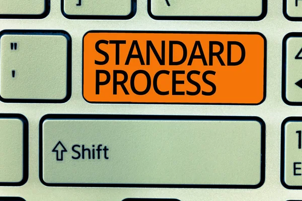 Skrivanteckning som visar Standard Process. Företagsfoto visa upp regler som görs för att matchas med slutproduktens kvalitet — Stockfoto