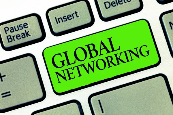 Текст Написания Слов Global Networking Бизнес Концепция Сети Охватывающей Всю — стоковое фото