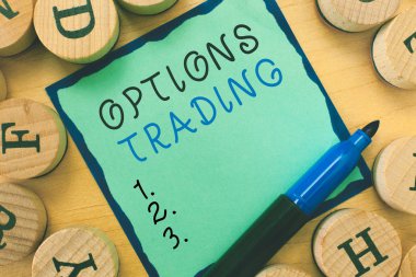 Writing note showing  Options Trading. Business photo showcasing Different options to make goods or services spread worldwide clipart