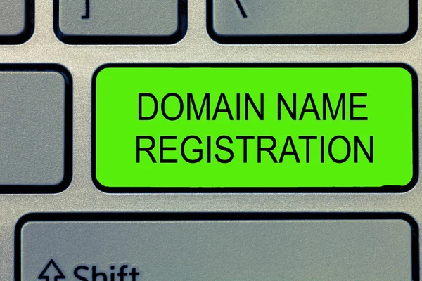 Conceptual hand writing showing Domain Name Registration. Business photo text Own an IP Address Identify a particular Webpage