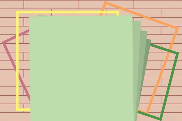 Flaches Design Geschäftsvektor Illustration Konzept leer Kopierraum modern abstrakt Hintergrund geometrisches Element ungleichmäßig stapeln Stapeln von leeren quadratischen Papier Schreibwaren Blätter — Stockvektor