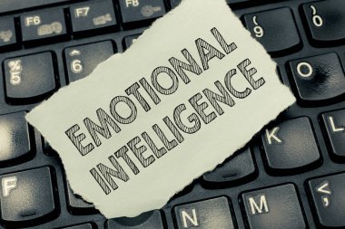 Conceptual hand writing showing Emotional Intelligence. Business photo text Self and Social Awareness Handle relationships well clipart