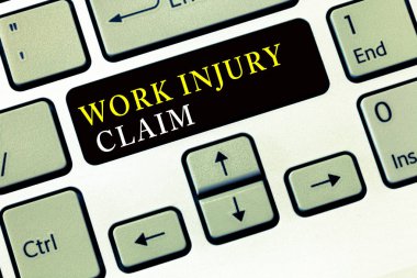 İş yaralanma istem gösterilen Not yazma. Tıbbi bakım geri ödeme işçi tazminat vitrine iş fotoğraf