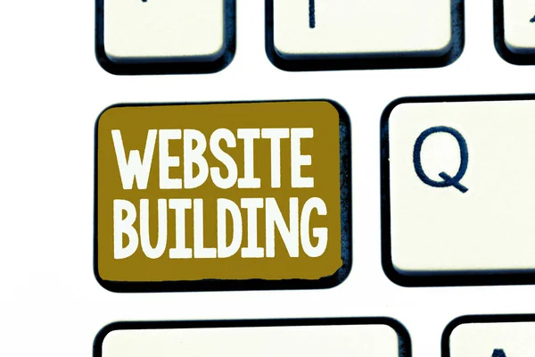 Texto de caligrafia Website Building. Conceito que significa ferramentas que normalmente permitem a construção de páginas — Fotografia de Stock