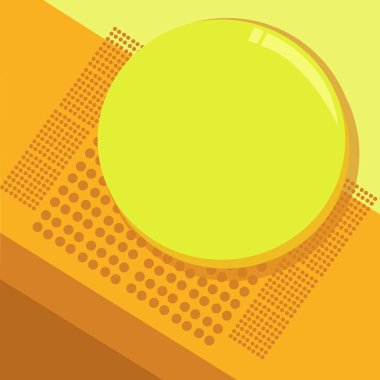 Düz tasarım iş vektör illüstrasyon kavramı boş şablon kopya alanı metin reklam Web sitesi için esp 3d izometrik dairesel yuvarlak noktalı resim düğmesi parlayan yansıtan parlak gölge ile izole