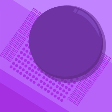 Düz tasarım iş vektör çizim boş kopya alanı metin reklam Web sitesi tanıtım için esp Banner şablon dairesel yuvarlak noktalı resim düğmesi parlayan yansıtan parlak gölge izole.