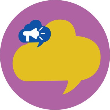 Düz tasarım iş vektör çizim boş şablon düzeni için davet tebrik kartı promosyon posteri fiş megafon konuşma balonu duyuru metni balon yerleşimi içinde daire için