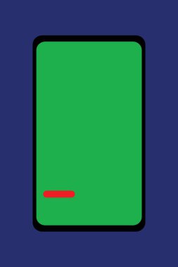 Doğrusal kırmızı bir düğme ile Tablet Mobile Smartphone hücresel cihaz ekran reklam için düz tasarım iş vektör çizim boş şablon esp izole Minimalist grafik düzeni şablonu