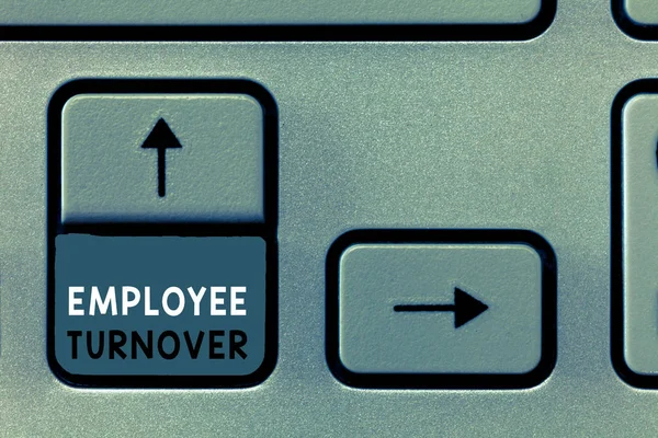 Writing note showing Employee Turnover. Business photo showcasing Number or percentage of workers who leave an organization — Stock Photo, Image