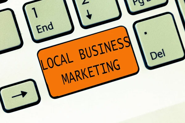 Scrittura concettuale a mano che mostra Local Business Marketing. Testo della foto aziendale Specifiche localizzate sulla caratteristica Store — Foto Stock