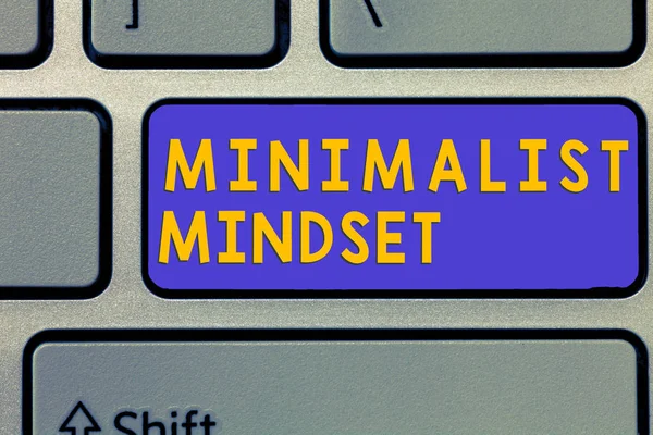 Handschrift tekst Minimalistische Mindset. Concept betekent Wees je meer bewust van wat het leven kan bieden zonder rommel — Stockfoto