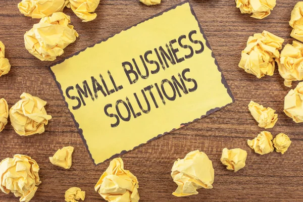 Tekst teken weergegeven: Small Business Solutions. Conceptuele foto een bedrijf specifieke handel problemen op te lossen — Stockfoto