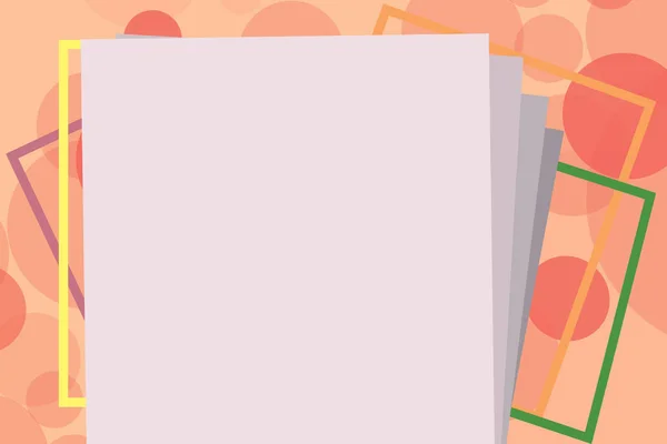 Плаский дизайн бізнесу Векторні ілюстрації Порожній шаблон для розміщення запрошень Вітальна листівка просування плакат ваучер Неочікувано пілінг Укладання порожніх квадратних кольорових паперових листів — стоковий вектор