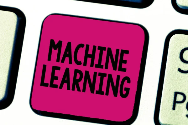 Writing note showing Machine Learning. Business photo showcasing give computers the ability to be taught with data