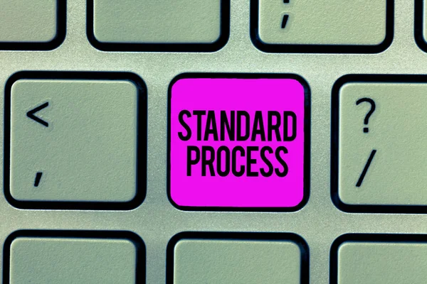 Текст для записи текста Стандартный процесс. Бизнес-концепция правил, которые должны соответствовать качеству конечного продукта — стоковое фото