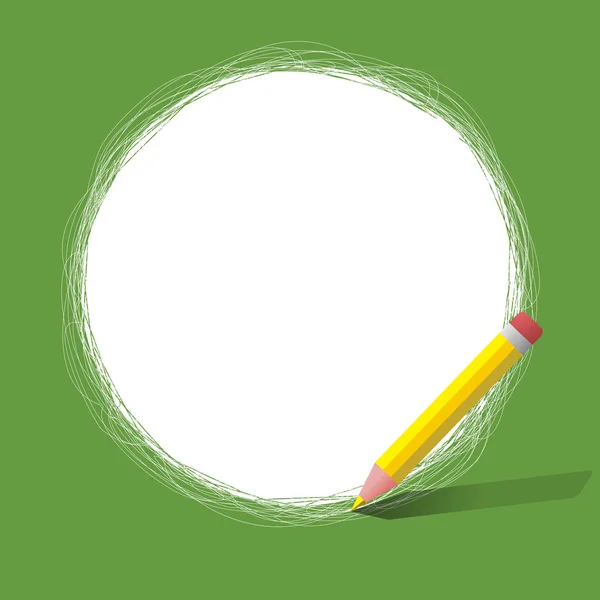 Векторная иллюстрация Плоский дизайн Пустой шаблон для макета пригласительной открытки ваучер для продвижения плаката Свободная расписка круглых линий Карандашом на белом круге — стоковый вектор