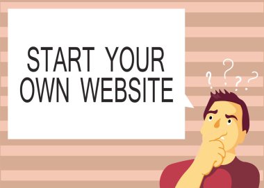 Sizin kendi web sitesi başlatmak gösterilen metin işareti. Kavramsal fotoğraf hizmet kartvizit uzantısı olarak bir Kişisel Site