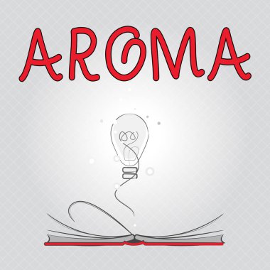 Aroma gösterilen Not yazma. Kendine özgü bir genellikle hoş kokulu ince yaygın atmosfer vitrine iş fotoğraf