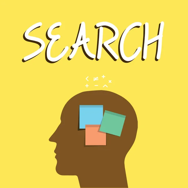 Schreiben Notiz zeigt Suche. Business-Foto präsentiert versuchen, etwas zu finden, indem Sie suchen oder anderweitig suchen sorgfältig — Stockfoto